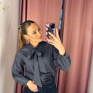 BLUSA LAZO DENIM OSCURO