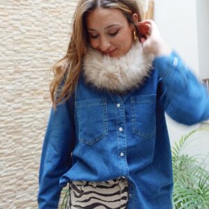 CUELLO PELOS BEIGE SINTÉTICO