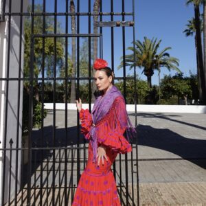 VESTIDO FLAMENCA CATALINA ROJO/MORADO