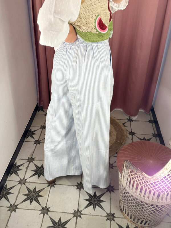PANTALÓN PINZA RAYAS AZUL - Imagen 2